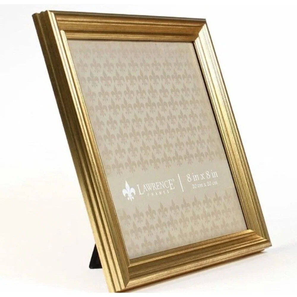 Lawrence 8x8 Sutter Burnished Gold Frame Photo Wall Table Classic Antique Style